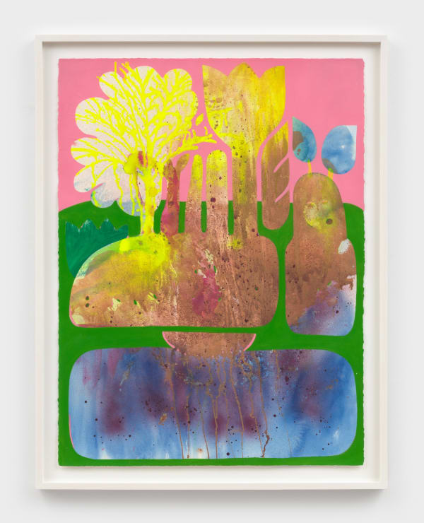 Vian Sora Oasis III, 2023 acrylic and ink on paper 30 x 22 1/2 in (76.2 x 57.1 cm)