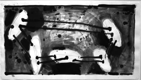 Al Taylor Untitled (Fish Floats), 1998 pencil, ink, acrylic mica mortar, correction fluid on paper 4 3/4 x 7 1/2 i
