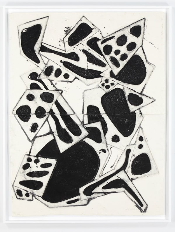 Mel Kendrick Double Water Drawing 10/16/13 (D), 2013 cast paper and carbon black pigment 80 x 60 in (203.2 x 152.4 cm)