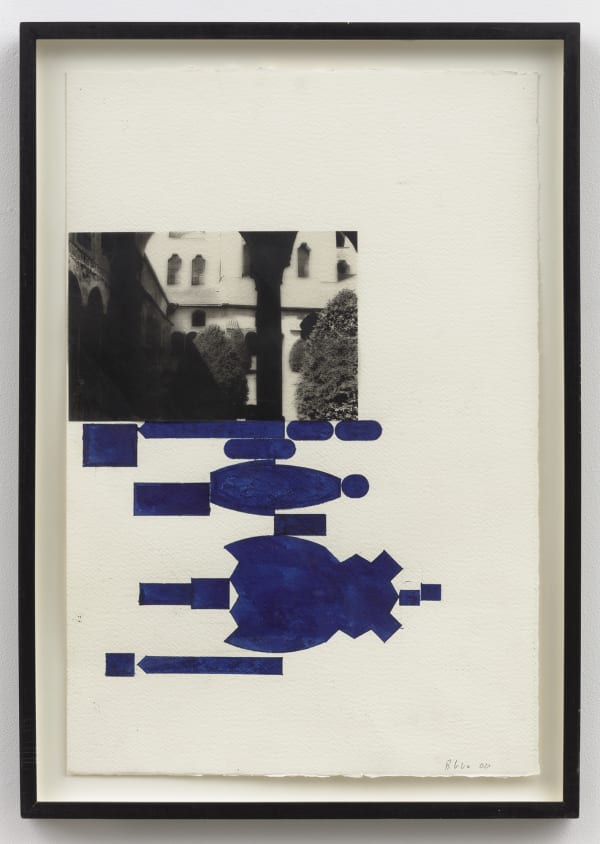 Barry Le Va Study for Sculpture, Köln, from the series, "Connected; Disconnections-- Travel/Thought", 2000 photograph collaged with ink on paper 22 1/2 x 14 3/4 in (57.2 x 37.5 cm)