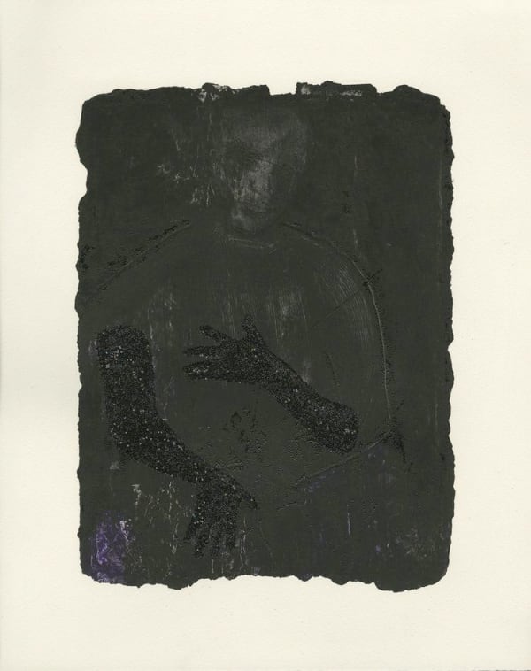 Felipe Baeza Untitled (los otros), 2017 oil and glitter on paper 15 1/2 x 12 1/2 in 39.4 x 31.8 cm