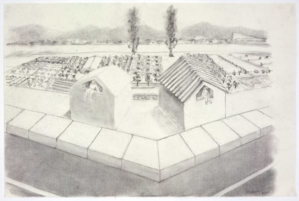 Richard Artschwager Stepping Out, 2005 charcoal on paper 25 x 37 3/4 inches 63.5 x 95.9 cm