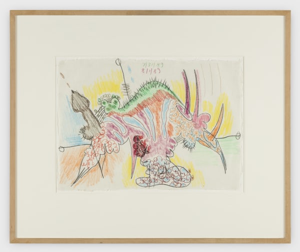 Carroll Dunham Untitled (7/31-8/1/89), 1989 crayon on paper 12 x 17 in (30.5 x 43.2 cm)