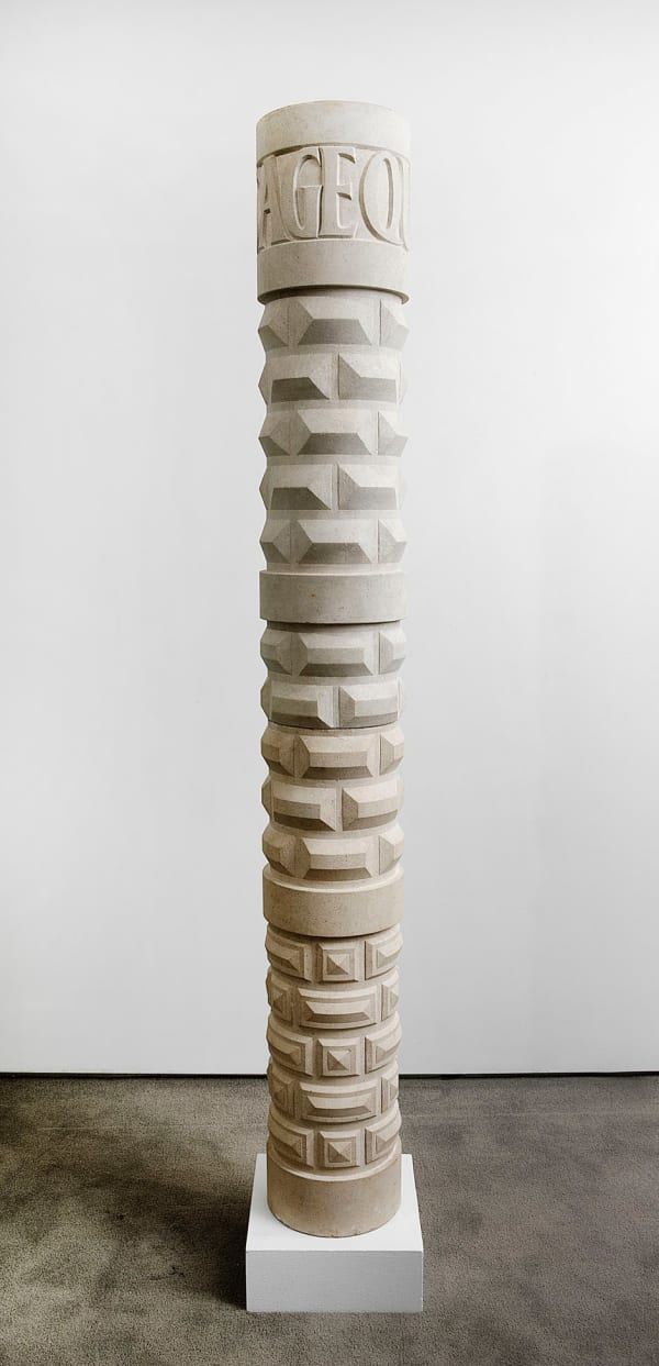 Ian Hamilton Finlay, Age Quod Agis / Rubbing Post for a Wild Boar, 1997