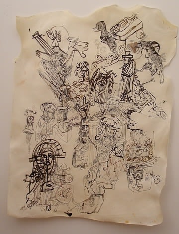 Erwin Pfrang Untitled (from the series Hades I Teil), 2003/2004 mixed media on parchment 37 x 27 inches 94 x 68.6 cm