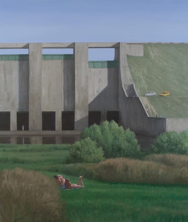 Serban Savu In the Shadow of the Dam, 2008 oil on canvas 57 1/2 x 48 1/2 inches 146 x 123 cm