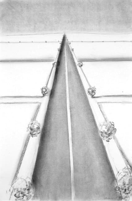 Richard Artschwager Untitled (Road with Trees), 2003 charcoal on paper 38 x 25 inches