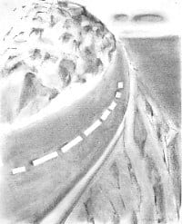 Richard Artschwager Road with Cliff, 2003 charcoal on paper 22 x 18 inches