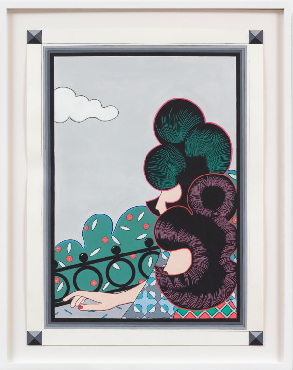 Deborah Druick Double Up, 2023 Flashe paint and acrylic on paper 24 x 18 in (61 x 45.7 cm) framed: 27 5/8 x 22 in (70.3 x 55.9 cm)