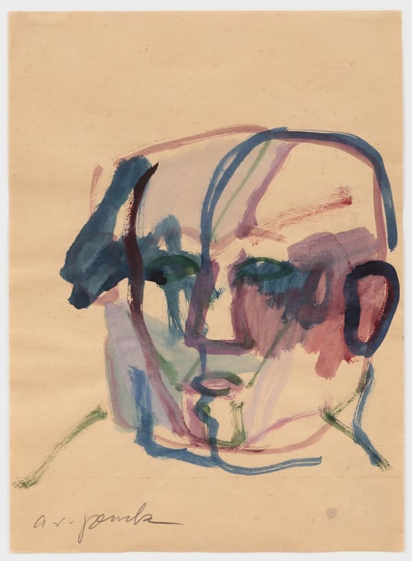 A.R. Penck Self-Porträt, c. 1980 gouache on paper 16 1/2 x 11 1/2 in (41.9 x 29.2 cm)