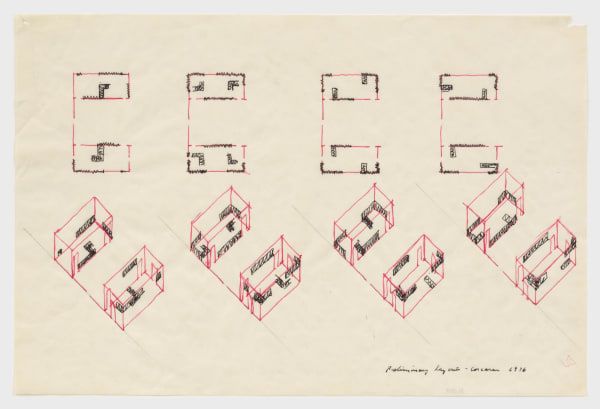 Barry Le Va, Preliminary Layouts Corcoran 1976, 1976