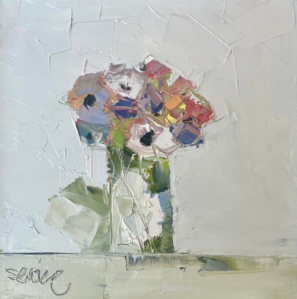 Mike Service Anemonies oil on panel 20 x 20cm