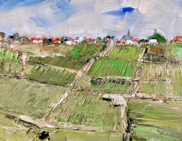 Mike Service Vineyards at Cramant, France oil on panel 33 x 38cm