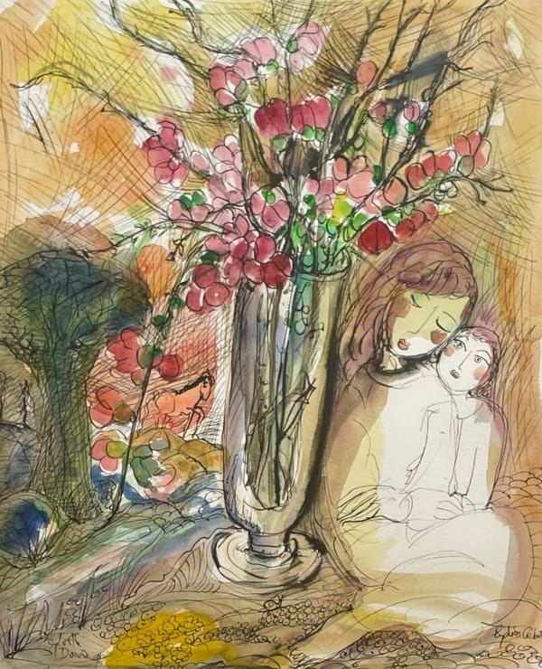 Lydia Corbett (née Sylvette David), Japonica and Horse by the River