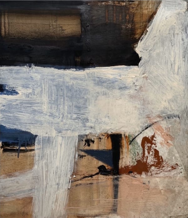 Peter Ceredig-Evans Two Rivers oil on canvas 43 x 37cm