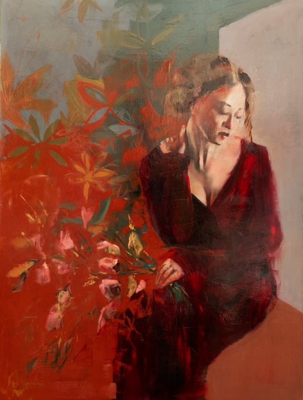 Richard Twose Lucrezia at the Window oil on canvas 90 x 70cm