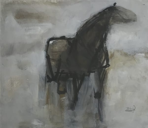 Deborah Jackson The Visitant III oil on board 32 x 36.5cm signed