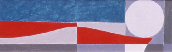 George Dannatt White Discus, 1998 oil on board 8.6 x 27.8cm