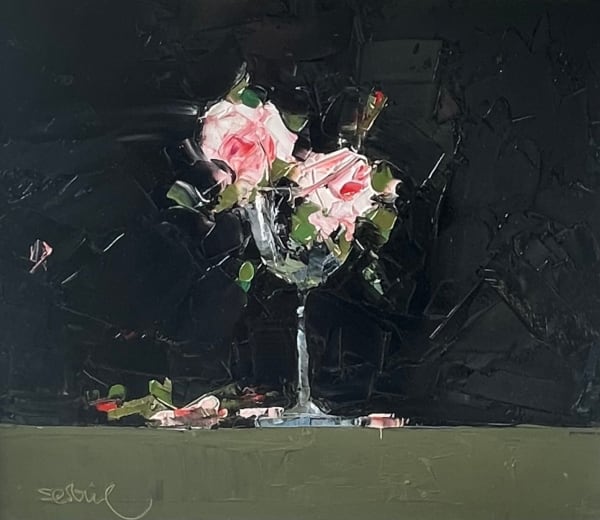 Mike Service, Roses in a Wine Glass I