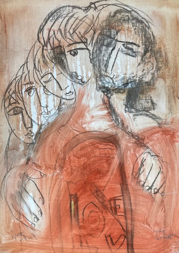 Lydia Corbett (née Sylvette David) Loving Embrace oil and charcoal on panel 64 x 46cm