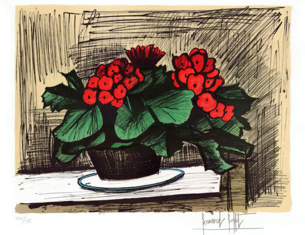 Bernard Buffet, Pot de Begonias, 1981