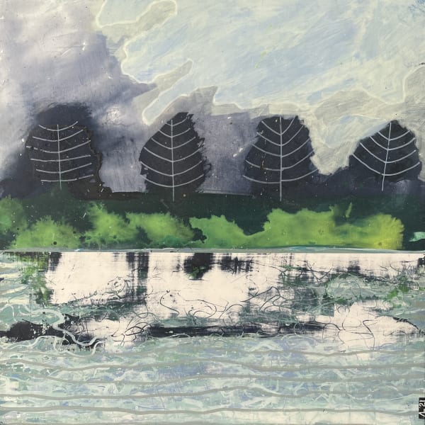 Andrew Lansley Pound Lake egg tempera on gesso panel 31 x 31cm