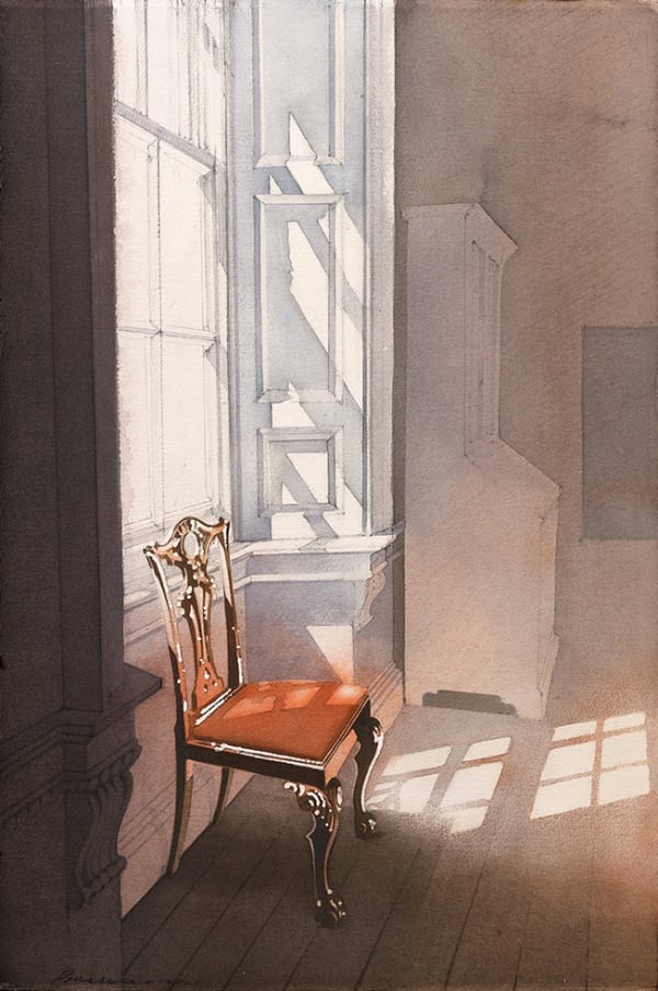 Hugh Buchanan The Bureau, Drummohr watercolour on paper 56 x 38cm