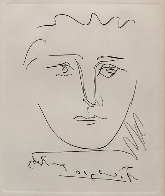Pablo Picasso Pour Robie, 1950 original etching 36.2 x 28.58cm