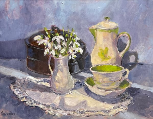 Sue Wales, Snowdrops and Green Cup
