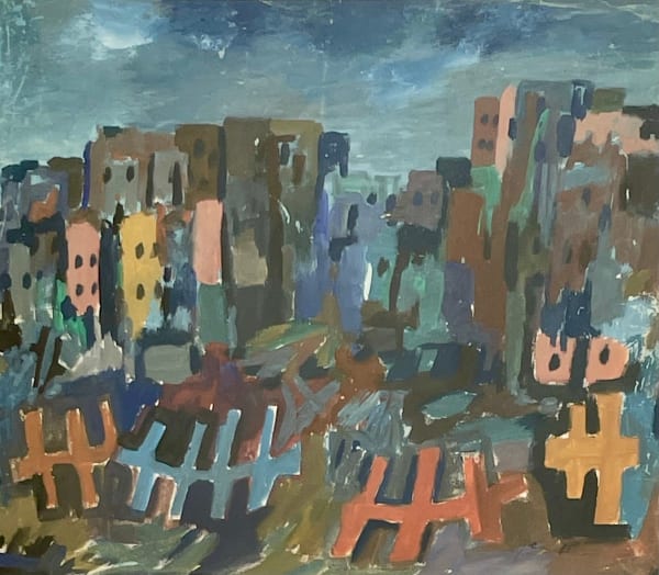 William Gear RA Ruins, Italy, 1944 gouache 35 x 40cm signed