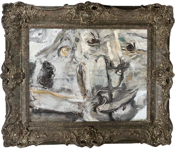 Chloe Holt Candle in the Attic oil, mixed media and gesso on board in antique frame 41 x 51cm