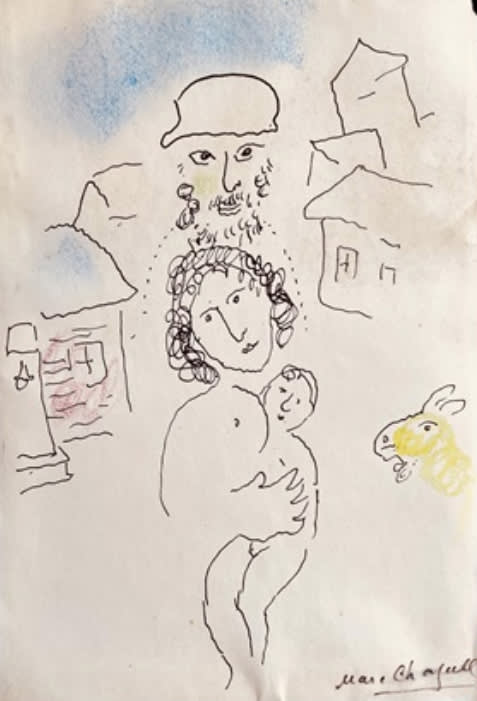Marc Chagall (1887 - 1985), La Sainte Famille au village, 1974