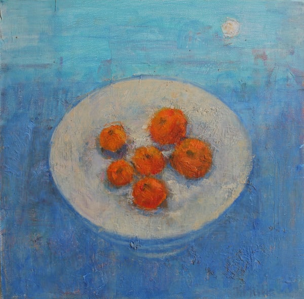 Jackie Philip Tangerines, 2021 raw pigment and oil on canvas 30 x 30cm signed