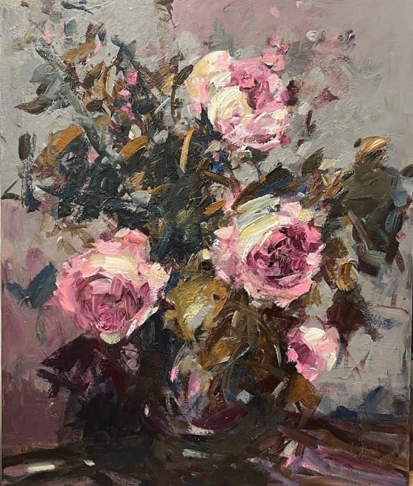 Parastoo Ganjei Roses and Berries acrylic on canvas 61 x 51cm