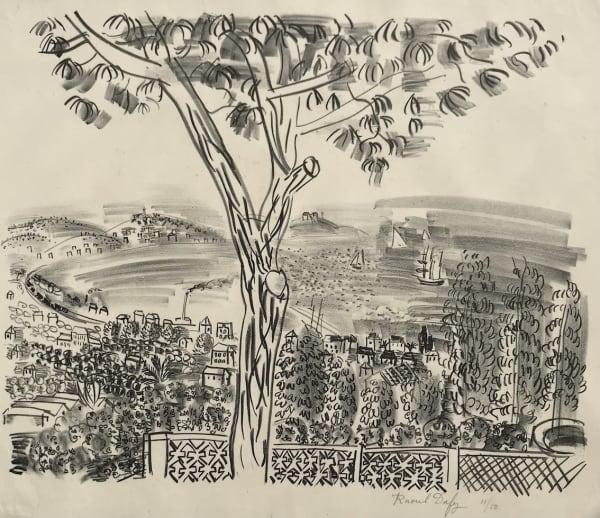 Raoul Dufy Golfe-Juan-les-Pins, 1920 lithograph on fine wove paper edition 11/50 Collection: Dallas Museum of Art 38.5 x 48.2cm (plate) 44.2 x 57.7cm (paper) signed in pencil
