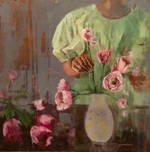 Richard Twose The Florist oil on canvas 80 x 80cm