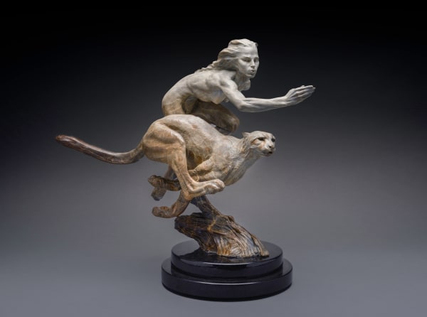 Richard MacDonald Diana and the Coursing Cheetah, Atelier, 2024 Bronze 10.5 x 12 x 4.25"