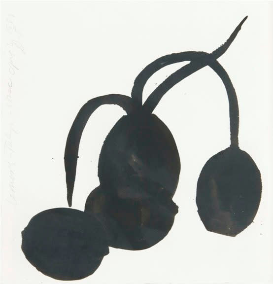 Donald Sultan Lemons-Tulips-Vase, 1988 Mixed media on paper 15.75 x 14.75"