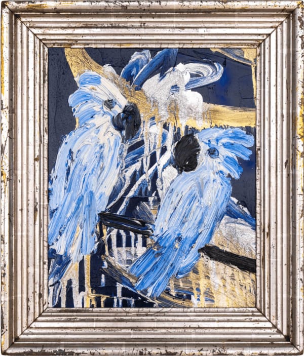 Hunt Slonem Monsoon India, 2024 Oil on wood 16 x 13"