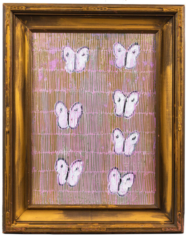 Hunt Slonem Ascension (Pink), 2023 Oil on wood 31 x 22.5"