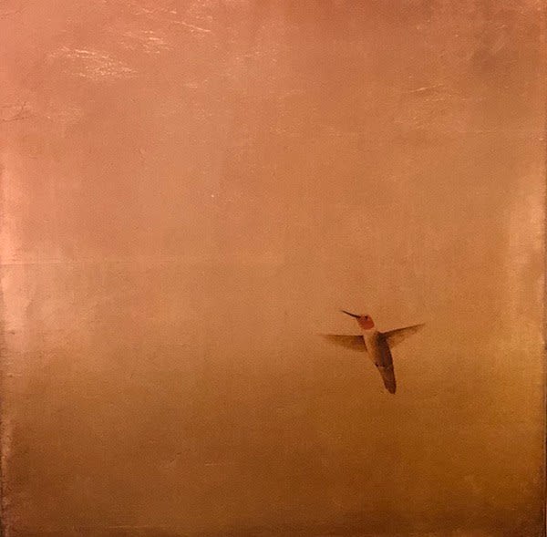 Carolyn Reynolds, Red Headed Hummingbird in Solo Flight, 2019