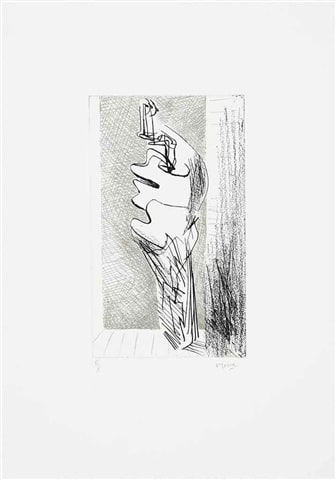 Henry Moore Turning Figure No. 2, 1971 Etching in black and grey on Rives paper. 9.25 x 5.43"