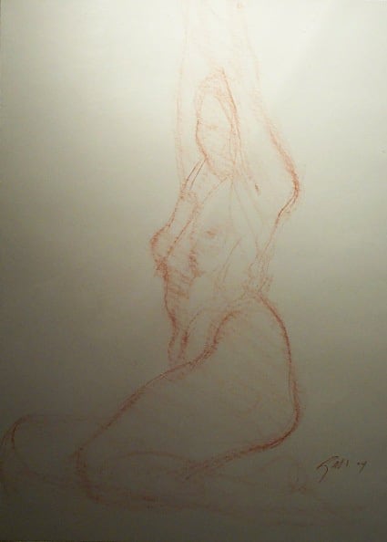 Seated Nude Stretching