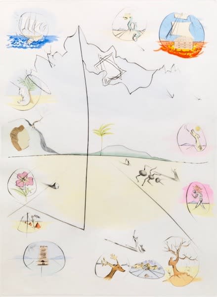 Salvador Dali Frontispiece (Twelve Tribes of Israel), 1973 Color etching 25.5 x 19.75"