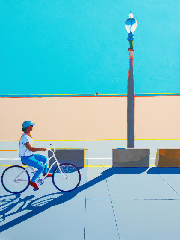 Timothy Mulligan Landscape with Bicycle Rider, 2022 Acrylic on canvas 40 x 30"