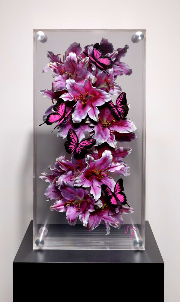 James Galindo Pink Lillies, 2023 Acrylic on plexiglass 24 x 12 x 6"