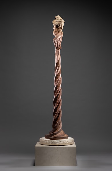 Richard MacDonald Genesis Column, 2021 Bronze 74 x 18 x 18"