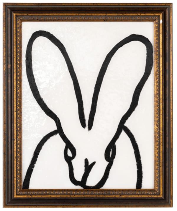 Hunt Slonem Line Up, 2022 Oil & acrylic with diamond dust 10 x 8"