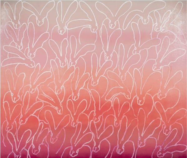 Hunt Slonem Hombre In Pink Annapolis, 2021 Oil & acrylic with diamond dust on canvas 72 x 84"
