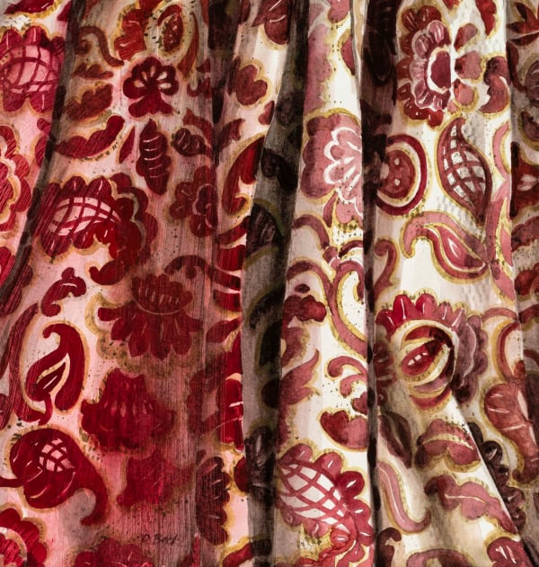 Deborah Beck, Red Flocked Drape, 2023